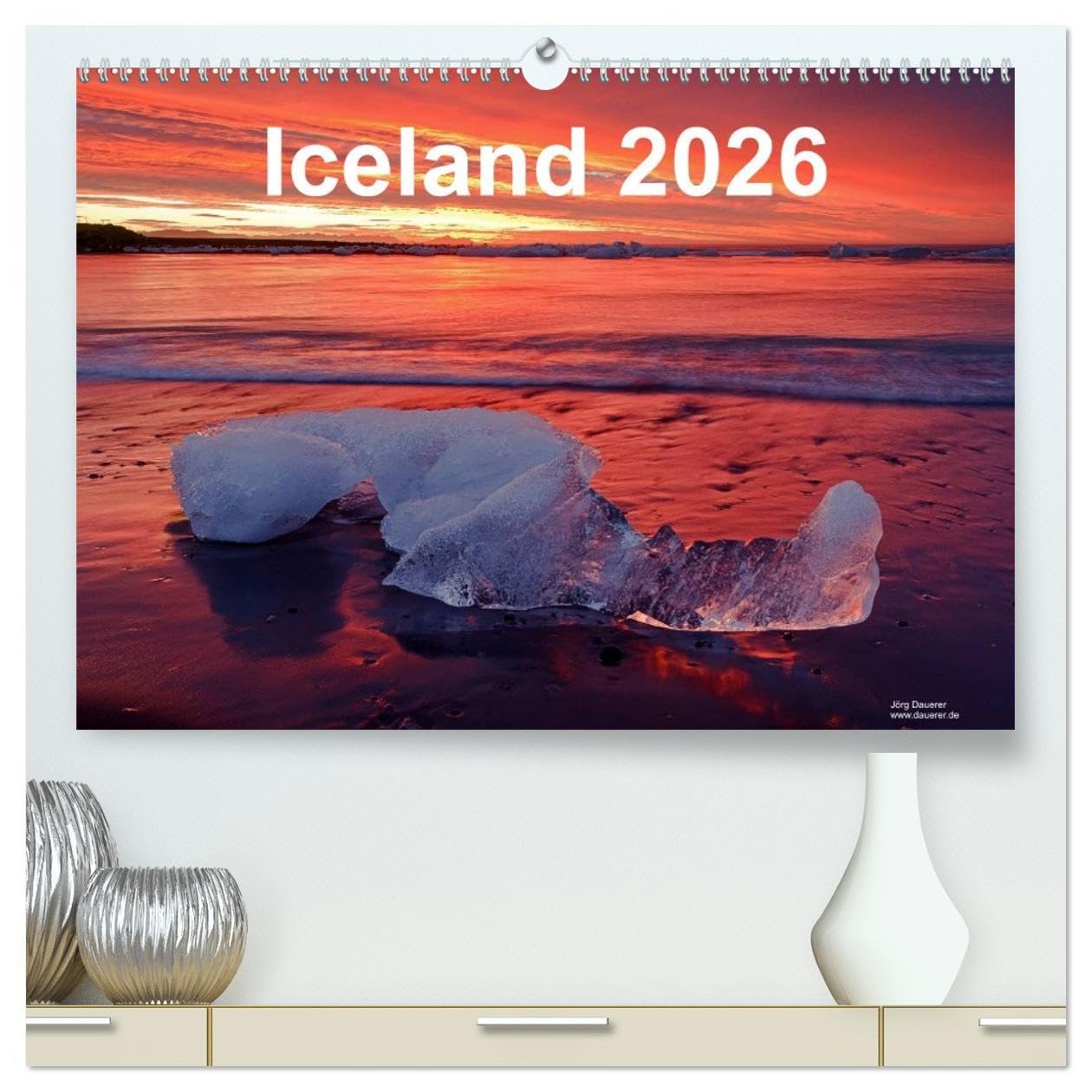 Iceland 2026 (High Quality Premium Wall Calendar 2026 DIN A2 landscape),CALVENDO 12 Month Wall Calendar: Landscape, nature, waterfalls, polar light and mountains in Iceland in northern Europe