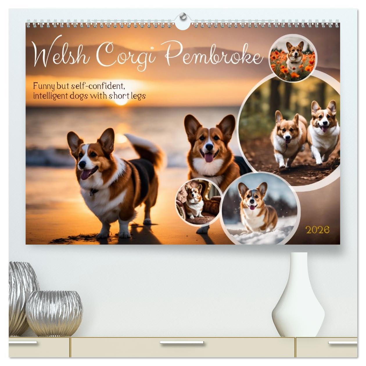 Welsh Corgi Pembroke (High Quality Premium Wall Calendar 2026 DIN A2 landscape),CALVENDO 12 Month Wall Calendar: Funny but self-confident, intelligent dogs with short legs