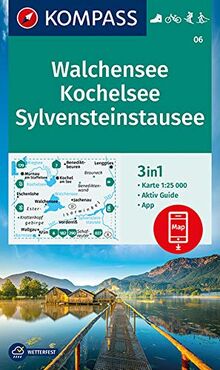 KOMPASS Wanderkarte Walchensee, Kochelsee, Sylvensteinstausee: 3in1 Wanderkarte 1:25000 mit Aktiv Guide inklusive Karte zur offline Verwendung in der ... Langlaufen. (KOMPASS-Wanderkarten, Band 6)