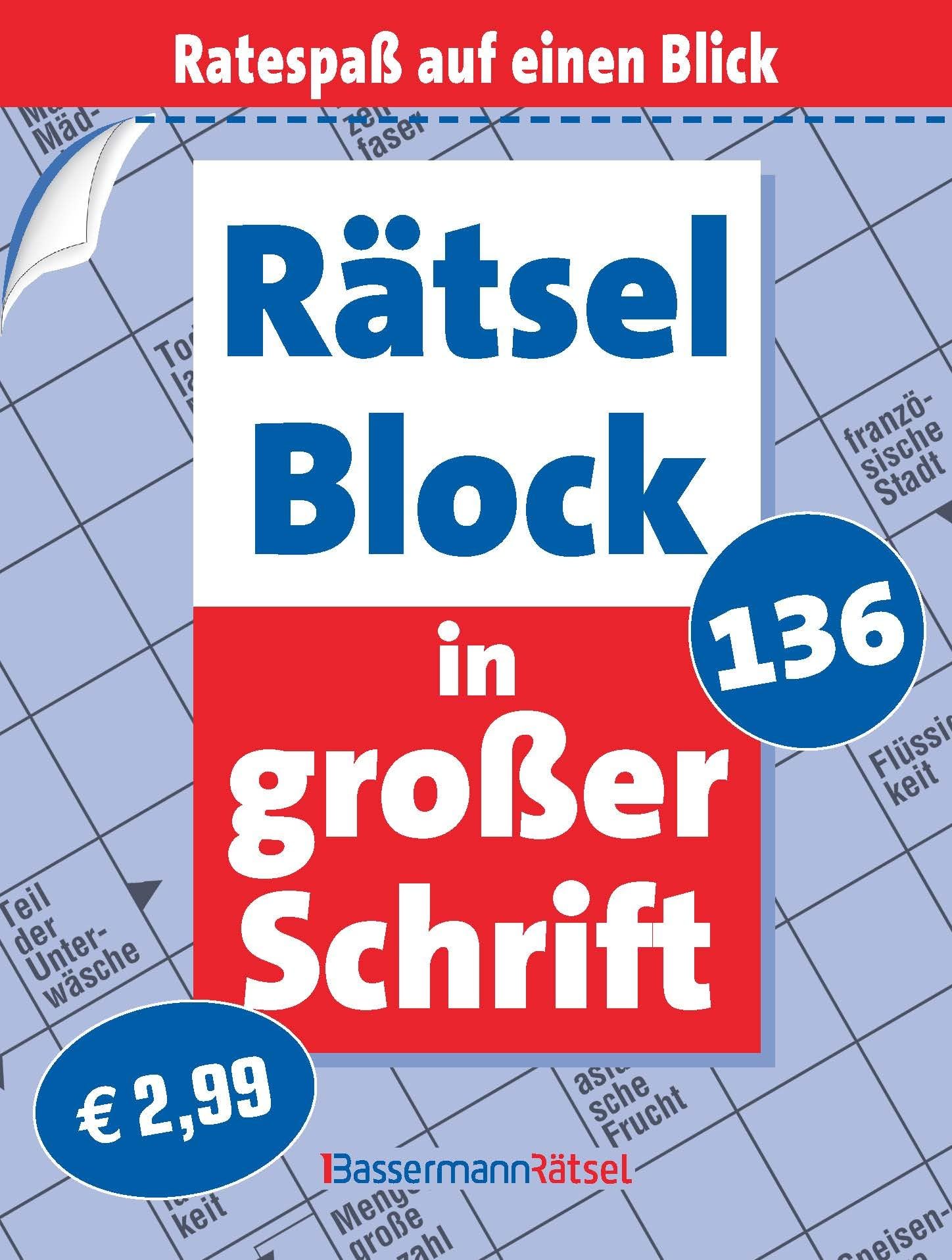 Rätselblock in großer Schrift 136 (5 Exemplare à 2,99 €)