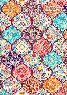 Ladytimer Mini Oriental 2024 - Taschen-Kalender 8x11,5 cm - Muster - Weekly - 144 Seiten - Notiz-Buch - Alpha Edition