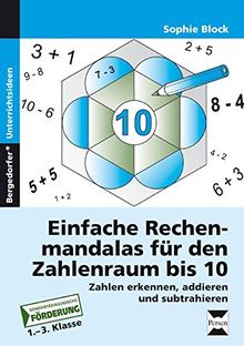 Einfache Rechenmandalas für den Zahlenraum bis 10: Zahlen erkennen