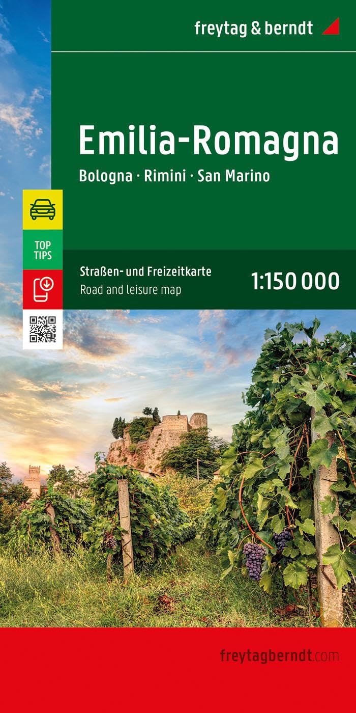 Emilia-Romagna, Straßen- und Freizeitkarte 1:150.000, freytag & berndt: Bologna - Rimini - San Marino, mit Infoguide, Top Tips (freytag & berndt Auto + Freizeitkarten)