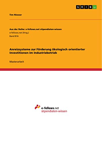 Anreizsysteme zur Förderung ökologisch orientierter Investitionen im Industriebetrieb: Magisterarbeit