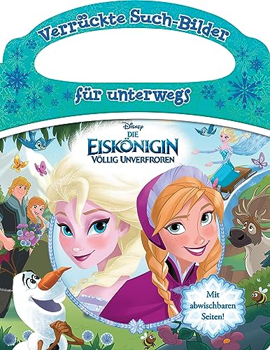 Disney Die Eiskönigin - Verrückte Such-Bilder für unterwegs - Wimmelbuch - Pappbilderbuch mit Stift und abwischbaren Seiten ab 3 Jahren Gebunden