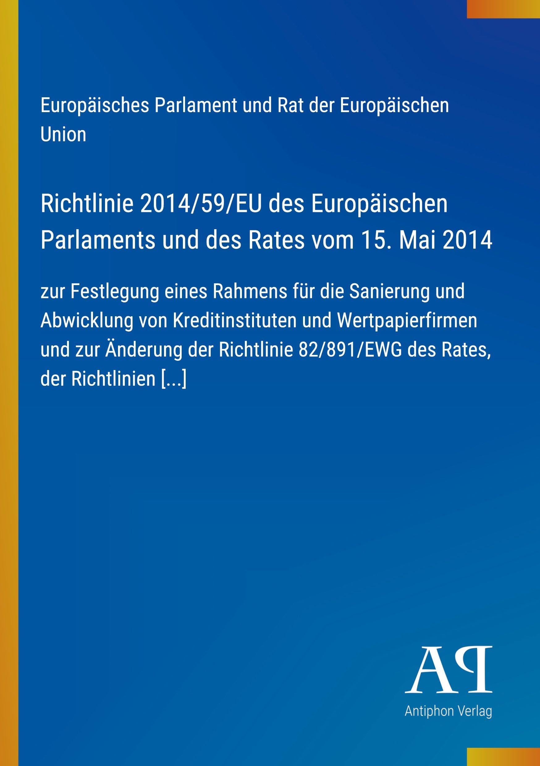 Richtlinie 2014/59/EU des Europäischen Parlaments und des Rates vom 15. Mai 2014