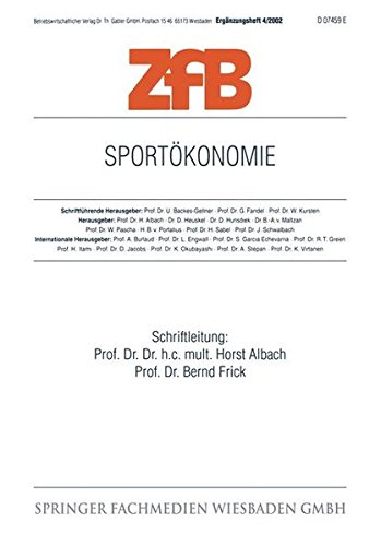 Sportökonomie (ZfB Special Issue, Band 4)