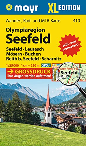 unbekannt Mayr Wanderkarte Olympiaregion Seefeld Xl 1, 25.000, Wander-, Rad- Und Mountainbikekarte, Extra Grossdruck, Reiß- Und Wetterfest