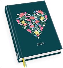 Taschenkalender »Blumenherz« 2022 ? Haferkorn & Sauerbrey ? Terminplaner mit Wochenkalendarium ? Format 11,3 x 16,3 cm