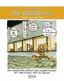 Widder 2020: Sternzeichenkalender-Cartoonkalender als Wandkalender im Format 19 x 24 cm.