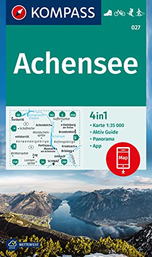 unbekannt Kompass Wanderkarte 027 Achensee 1, 35.000, 4in1 Wanderkarte, Mit Aktiv Guide Und Detailkarten Inklusive Karte Zur Offline Verwendung In Der