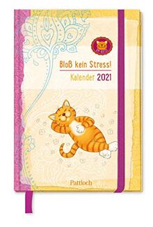 Om-Katze: Bloß kein Stress! Taschenkalender 2021: Terminkalender m. Wochenkalendarium, Ferientermine & Jahresübersichten 2021/2022, illustrierte ... Gummi- u. Leseband, 10,0 x 14,5 cm