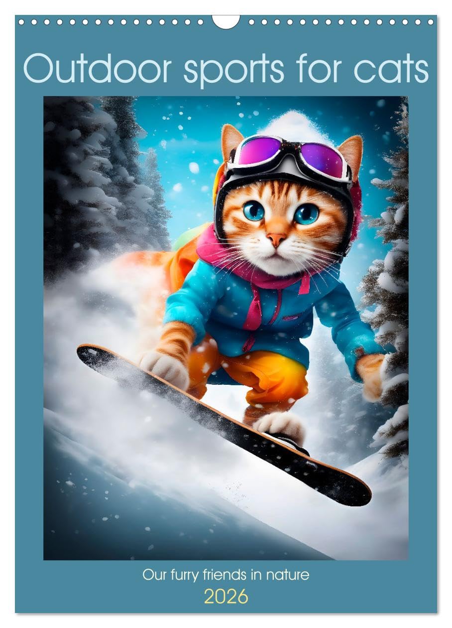 Outdoor sports for cats (Wall Calendar 2026 DIN A3 portrait), CALVENDO 12 Month Wall Calendar: Our furry friends in nature