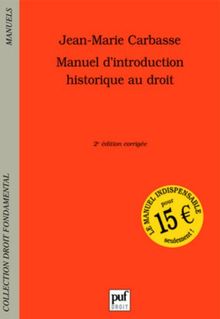 Manuel d'introduction historique au droit