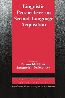 Linguistic Perspectives on Second Language Acquisition (Cambridge Applied Linguistics)
