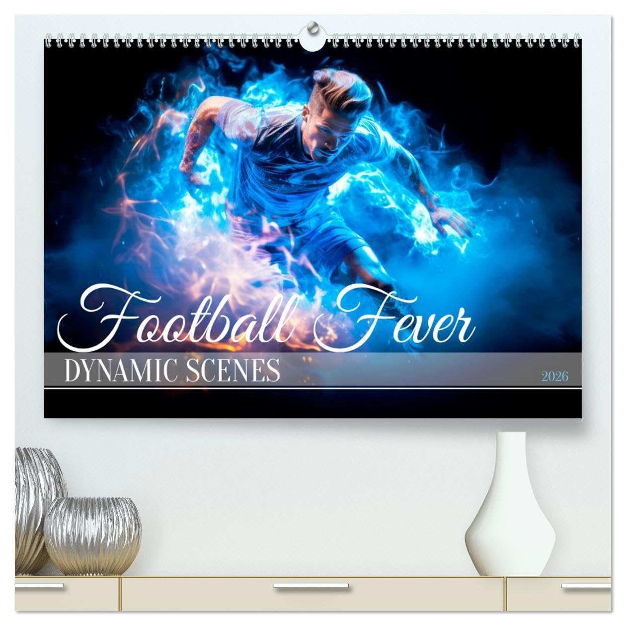 FOOTBALL FEVER Dynamic scenes (High Quality Premium Wall Calendar 2026 DIN A2 landscape),CALVENDO 12 Month Wall Calendar: Cool moves and fast game