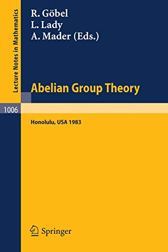 Théorie du groupe Abelian : Congrès Honolulu, 28 décembre 1982-4 janvier 1983