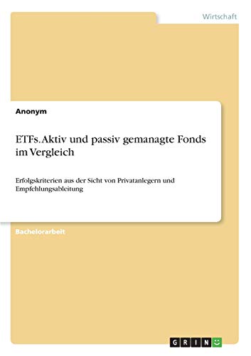 ETFs. Aktiv und passiv gemanagte Fonds im Vergleich: Erfolgskriterien aus der Sicht von Privatanlegern und Empfehlungsableitung