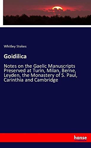 Goidilica: Notes on the Gaelic Manuscripts Preserved at Turin, Milan, Berne, Leyden, the Monastery of S. Paul, Carinthia and Cambridge