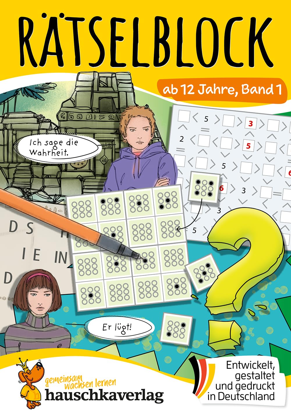 Rätselblock ab 12 Jahre, Band 1: Bunter Rätsel-Spaß für Teenager - Kreuzworträtsel, Sudoku, Labyrinth, Konzentrationstraining und logisches Denken für Jugendliche und Teens (Rätselbücher, Band 656)