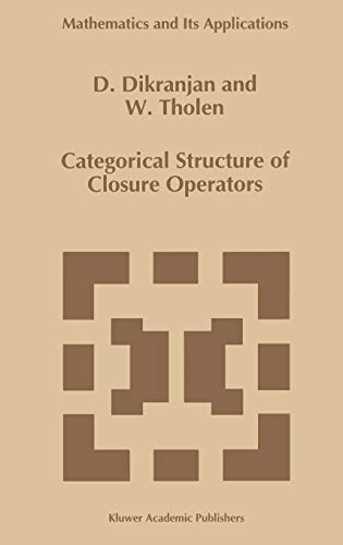 Categorical Structure of Closure Operators: With Applications to Topology, Algebra and Discrete Mathematics (Mathematics and Its Applications, 346, Band 346)