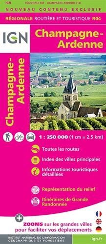 Champagne Ardennes 2015. 1 : 250 000: Réseau autoroutier gratuit / payant. Index des villes principales. Informations touristiques détaillées