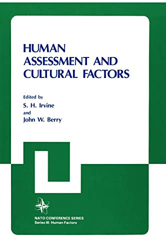 Human Assessment and Cultural Factors (Nato Conference Series, 21, Band 21)