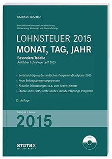 Tabelle, Lohnsteuer 2015 Monat, Tag, Jahr: Besondere Tabelle