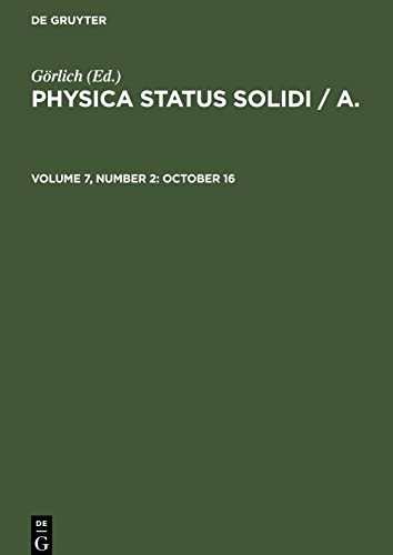Physica status solidi / A., Volume 7, Number 2, October 16