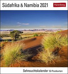 Südafrika & Namibia Sehnsuchtskalender 2021 - Postkartenkalender mit Wochenkalendarium - 53 perforierte Postkarten zum Heraustrennen - zum Aufstellen oder Aufhängen - Format 16 x 17,5 cm