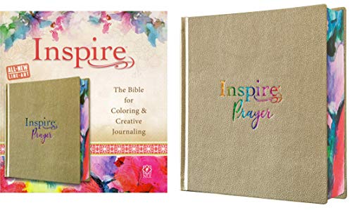 Inspire Prayer Bible NLT (Hardcover Leatherlike, Metallic Gold): The Bible for Coloring & Creative Journaling