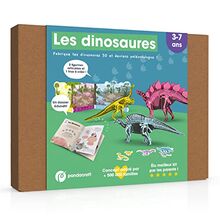 Les dinosaures : Kit Pandacraft 3-7 ans : Fabrique tes dinosaures 3D et deviens paléontologue