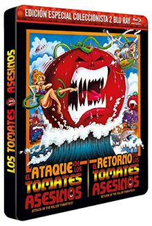 Ataque 1978 Attack El Retorno de Los Tomates Asesinos 1988 Return of The Killer Tomatoes BD en Ed. Metálica Colecc. Limitada y Numerada [Blu-Ray] [Import]