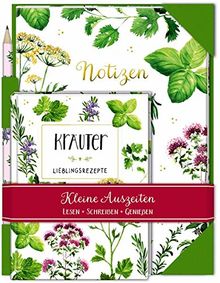 Kleine Auszeiten: Kräuter: Buch mit Notizheft und Bleistift