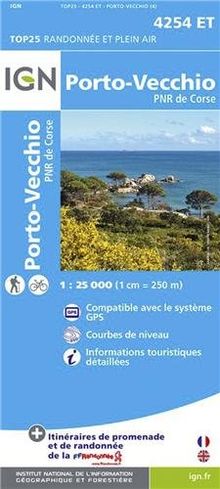 Korsika Porto-Vecchio - Parque National de la Corse 1 : 25 000 (Ign Map)