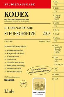 KODEX Studienausgabe Steuergesetze 2023: Studienausgabe (Kodex des Österreichischen Rechts)