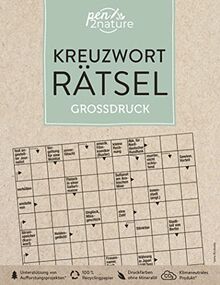 Kreuzworträtsel Großdruck: pen2nature: 100 % Recyclingpapier - klimaneutrale Produktion - unterstützt Aufforstungsprojekte