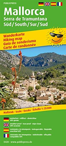 Mallorca - Serra de Tramuntana Sur/Süd /South/Sud: Wanderkarte /Hiking Map mit Mountainbike-Touren, wetterfest, reissfest, abwischbar, GPS-genau. 1:25000 (Wanderkarte / WK)