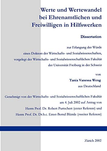Werte und Wertewandel bei Ehrenamtlichen und Freiwilligen in Hilfswerken