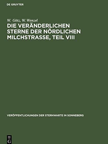 Die veränderlichen Sterne der nördlichen Milchstraße, Teil VIII