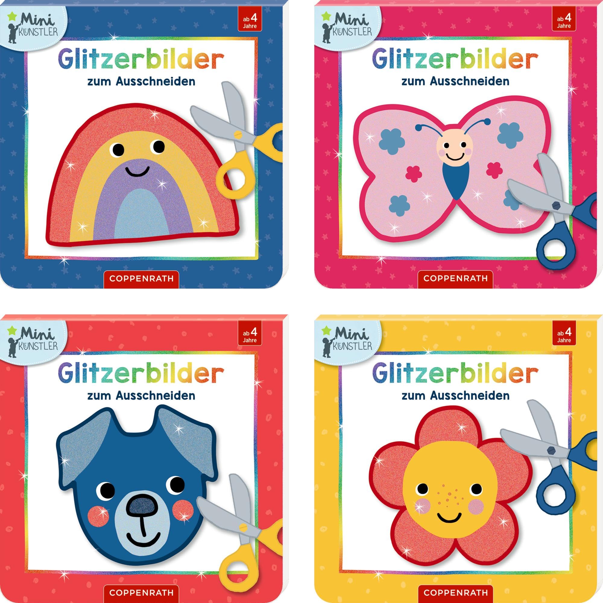 Ich kann mit der Schere schneiden: Glitzermotive zum Schneidenlernen; Preis pro Stück; Keine Motivauswahl möglich (Mini-Künstler): Glitzerbilder: ... basteln, dekorieren; ab 4 Jahren