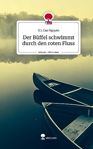 Der Büffel schwimmt durch den roten Fluss. Life is a Story - story.one