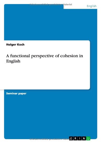 A functional perspective of cohesion in English