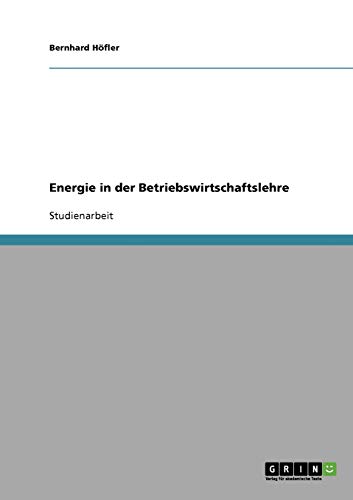 Energie in der Betriebswirtschaftslehre