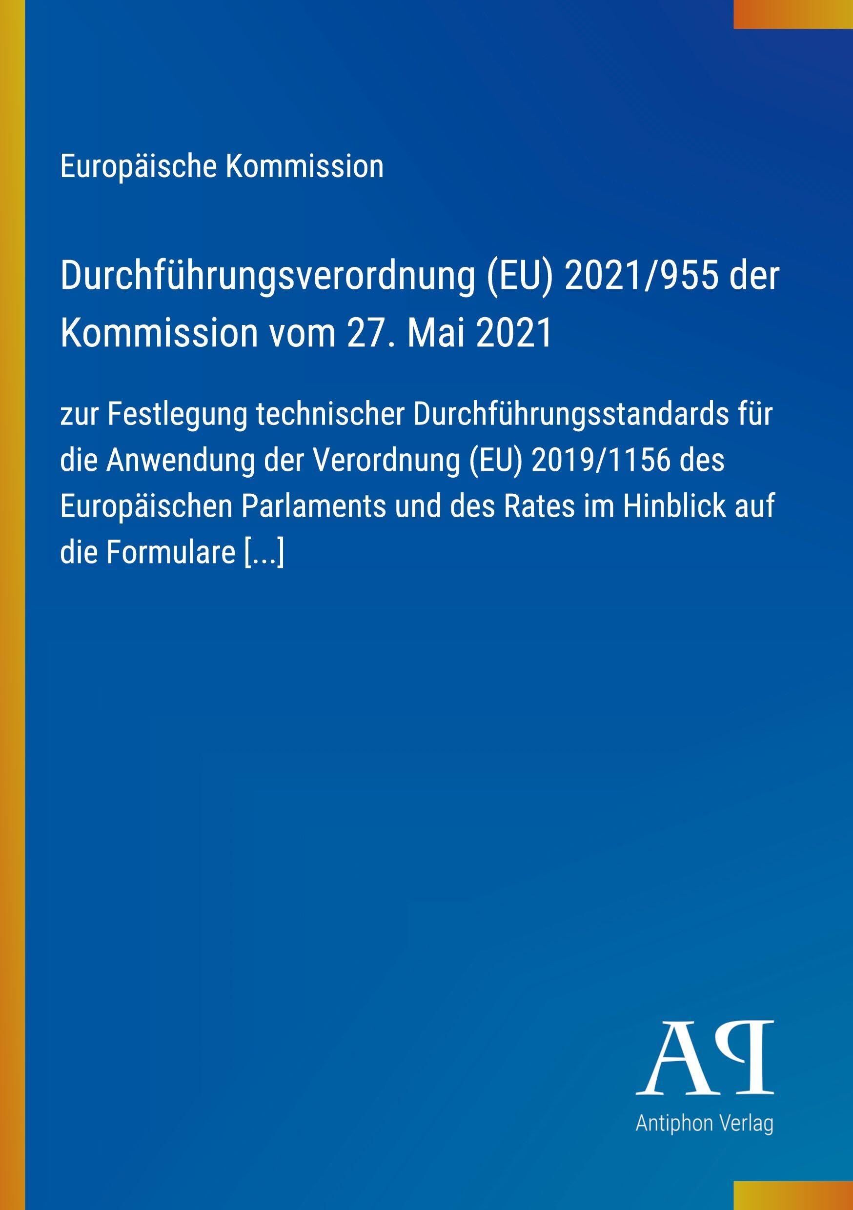 Durchführungsverordnung (EU) 2021/955 der Kommission vom 27. Mai 2021