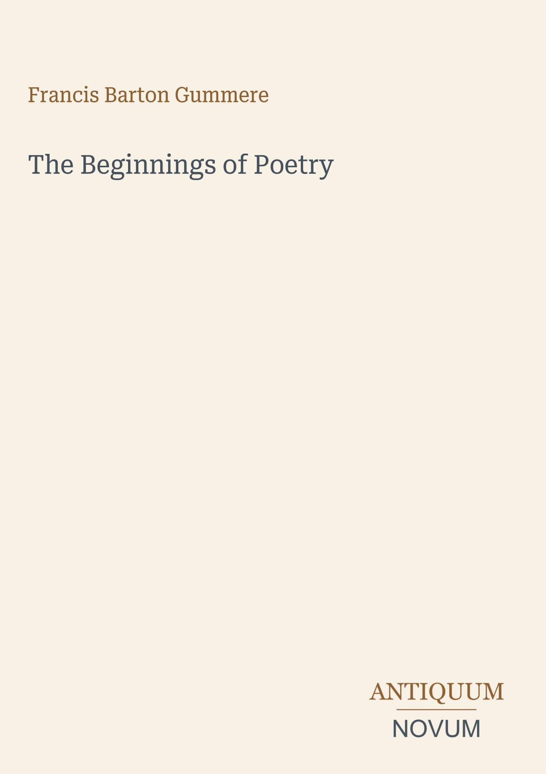 The Beginnings of Poetry