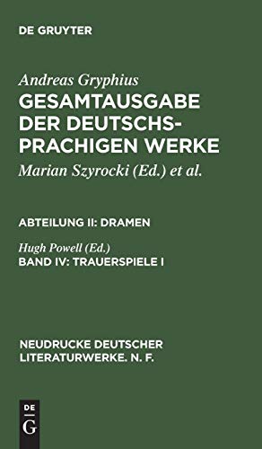 Trauerspiele I (Neudrucke deutscher Literaturwerke. N. F., Band 12)