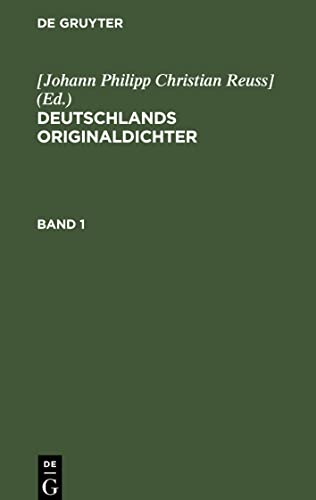 Deutschlands Originaldichter, Band 1, Deutschlands Originaldichter Band 1