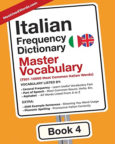 MostUsedWords Italian Frequency Dictionary - Master Vocabulary, 7501-10000 Most Common Italian Words