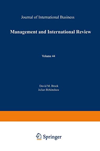 Management International Review: Special Issue 1/2004 (mir Special Issue)